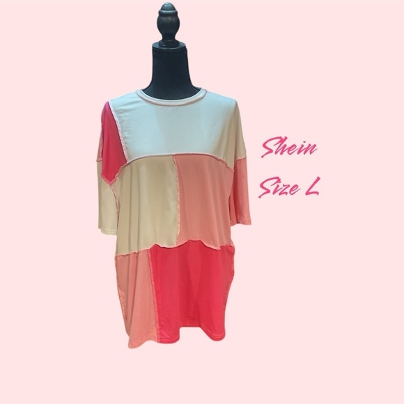SHEIN REVERSE SEAM PULLOVER T-SHIRT SIZE LARGE NEVER WORN. - Picture 1 of 3